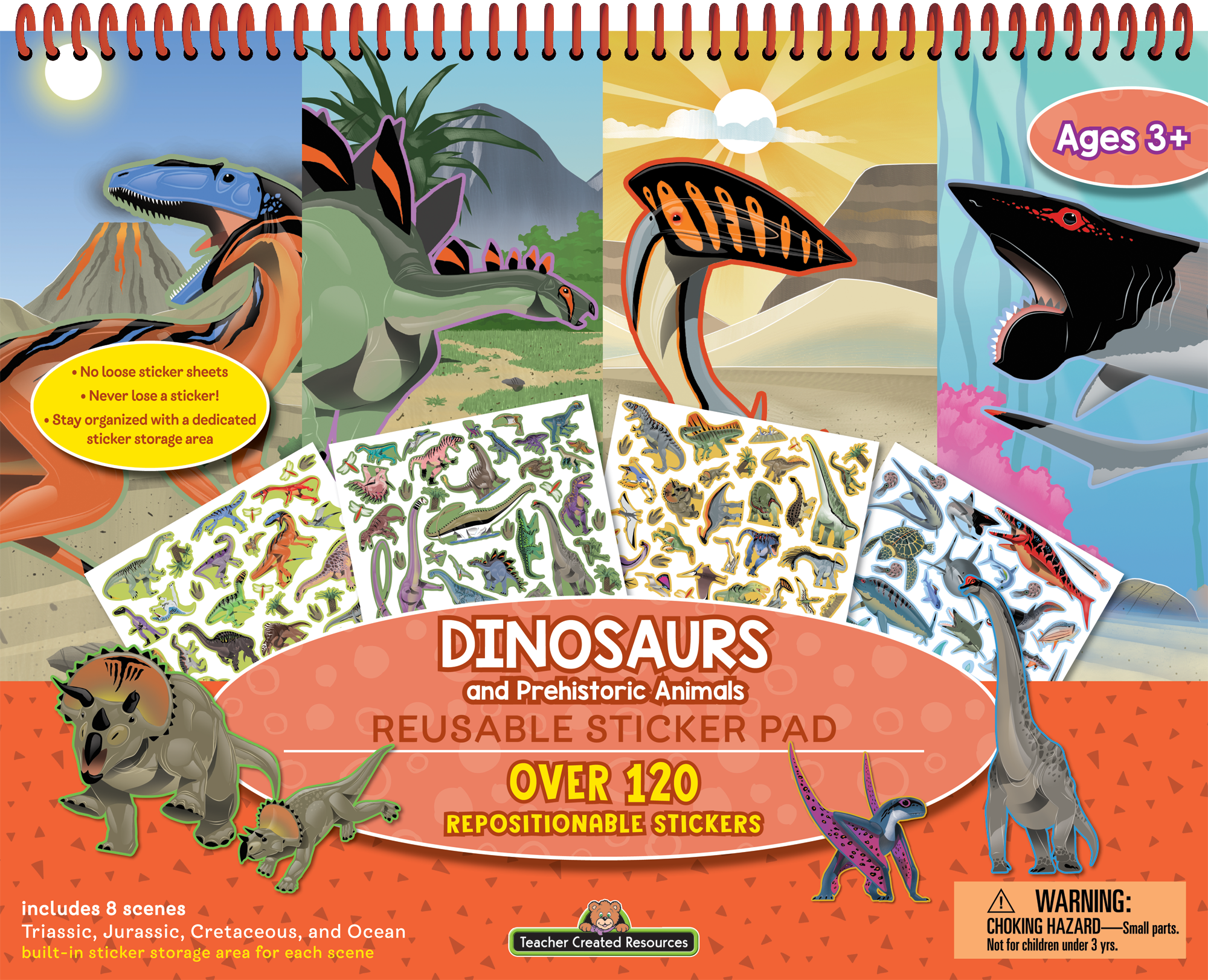 Dinosaurs and Prehistoric Animals Reusable Sticker Pad
