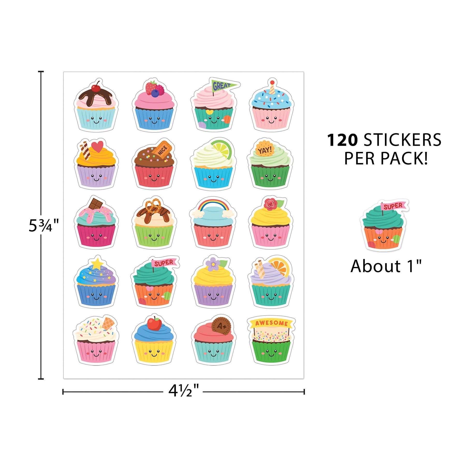 Cupcake Smelly Stickers 6pk
