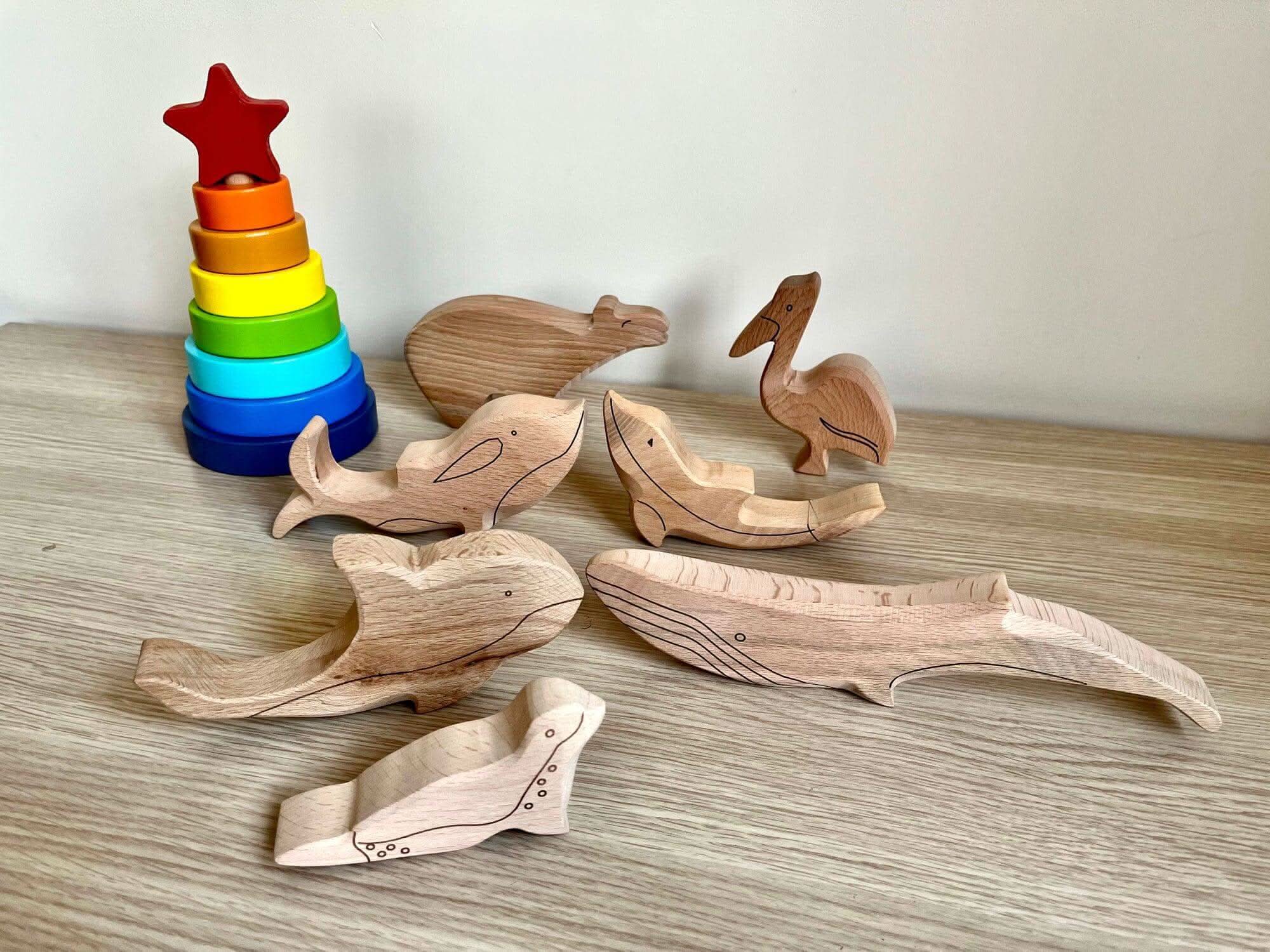 Wooden Ocean Animals Set